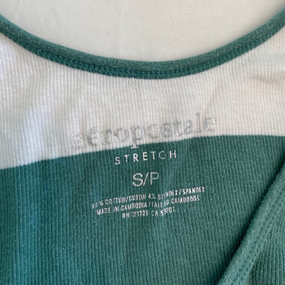 Green and white striped Aeropostale tank! - Picture 2 of 2